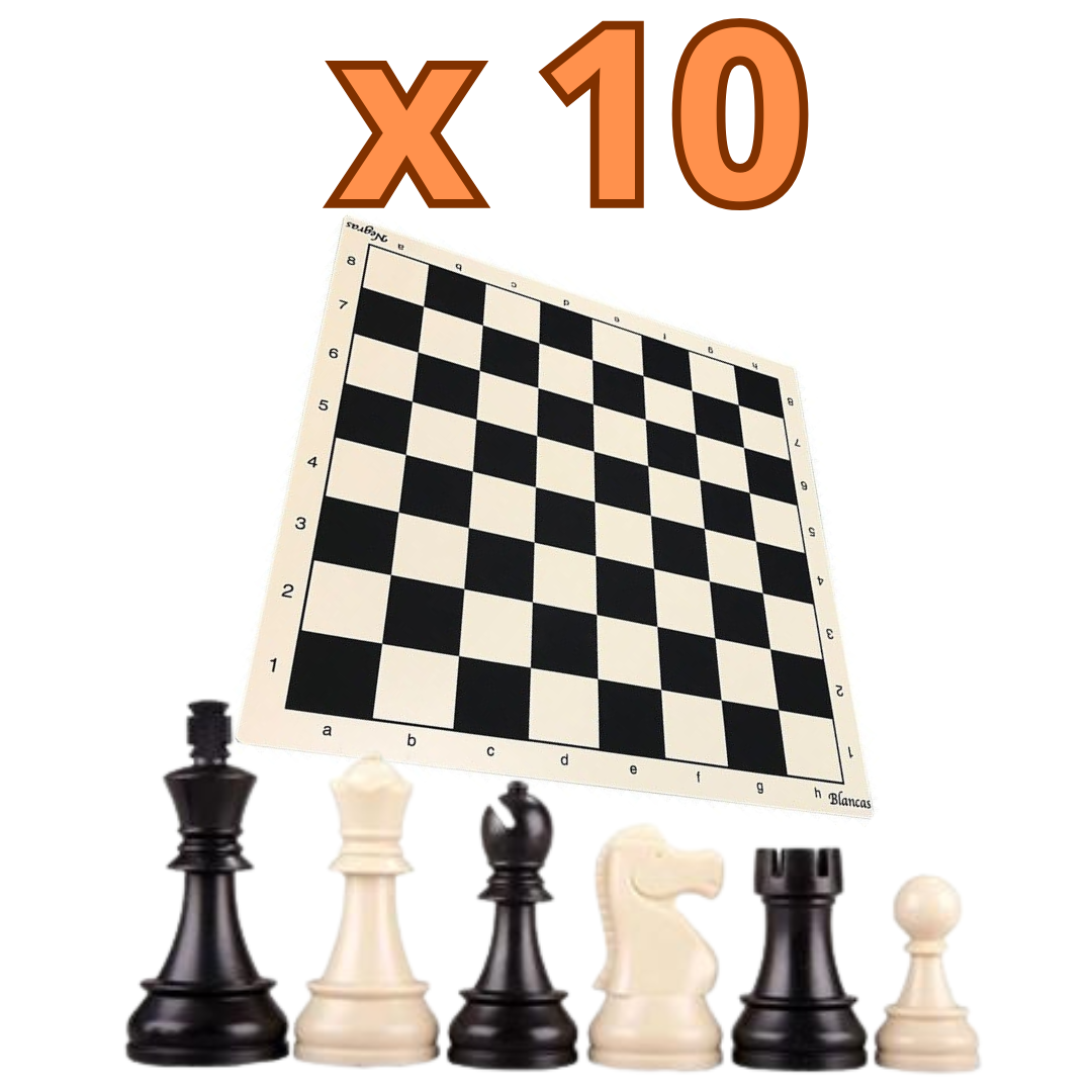OFERTA PACK ✅ 10 tableros + 10 juegos de piezas completo. Para clubes y colegios